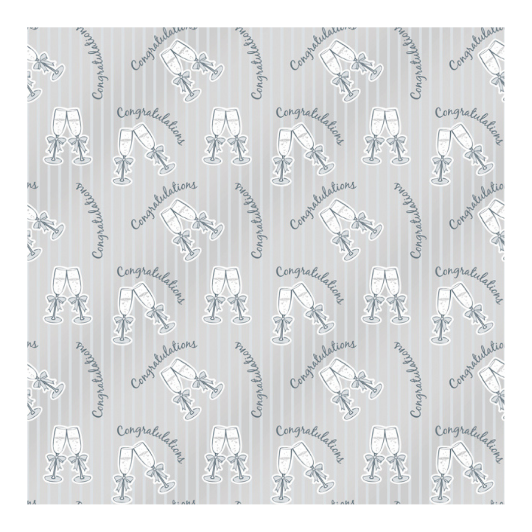 Metallic Gray Congratulations Gift Wrap Roll
