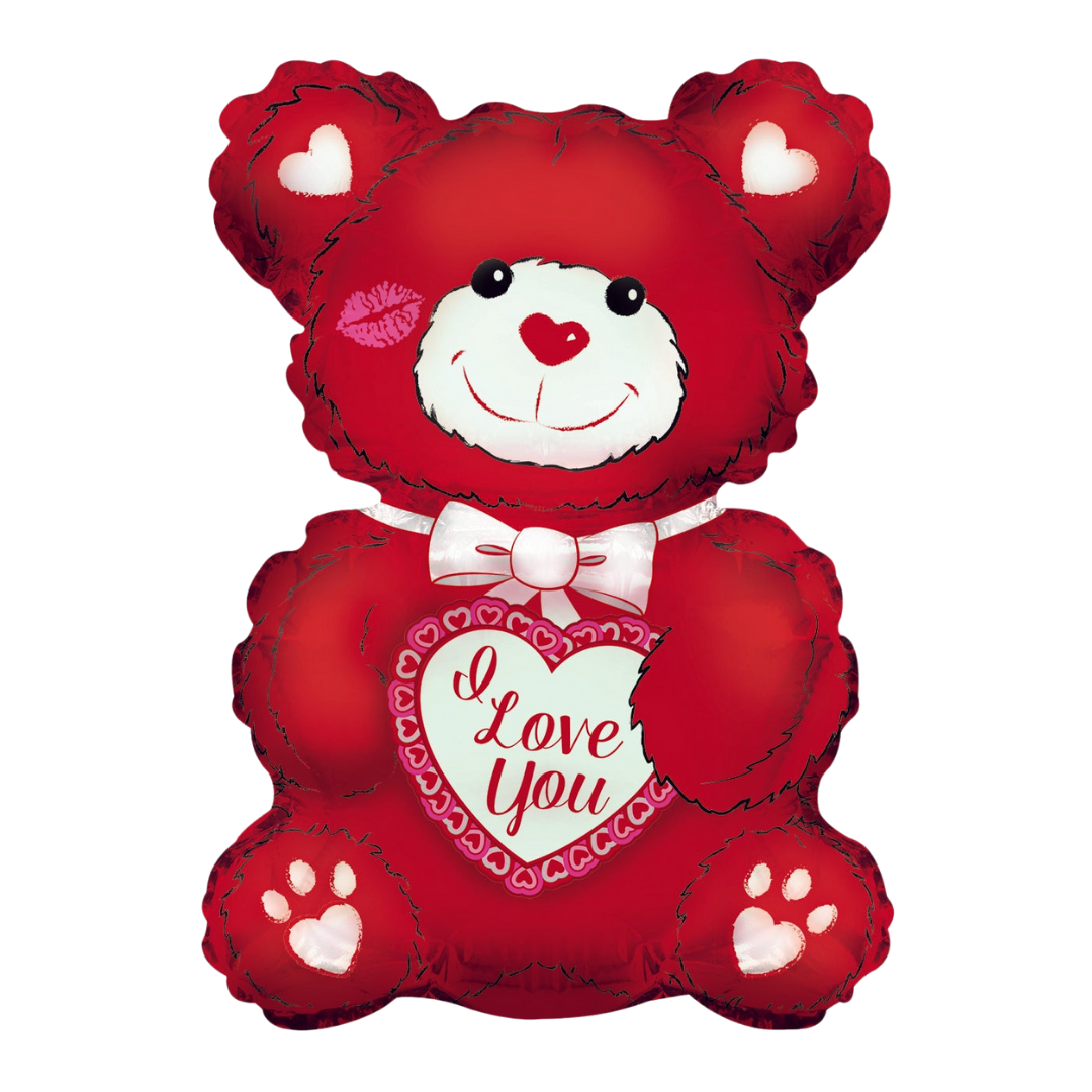 Red Teddy " I Love You" Foil Balloon, 20in