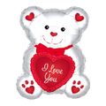 White Bear "I Love You" Foil Balloon, 20in