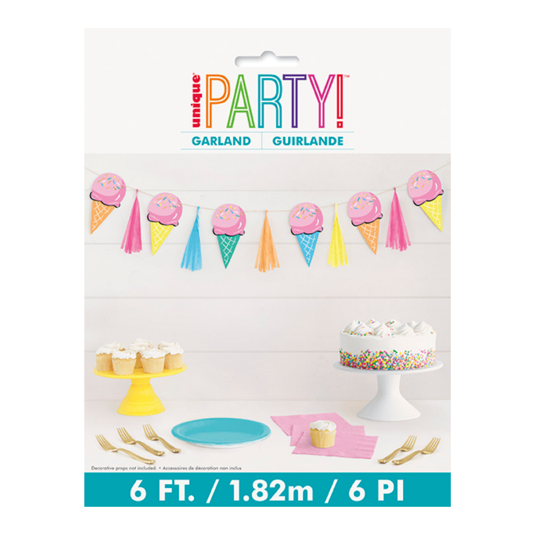 Rainbow Birthday Sweets Garland with Tassels 