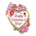 Satin Watercolor Floral Valentine’s Day Foil Balloon, 34in - Supershape