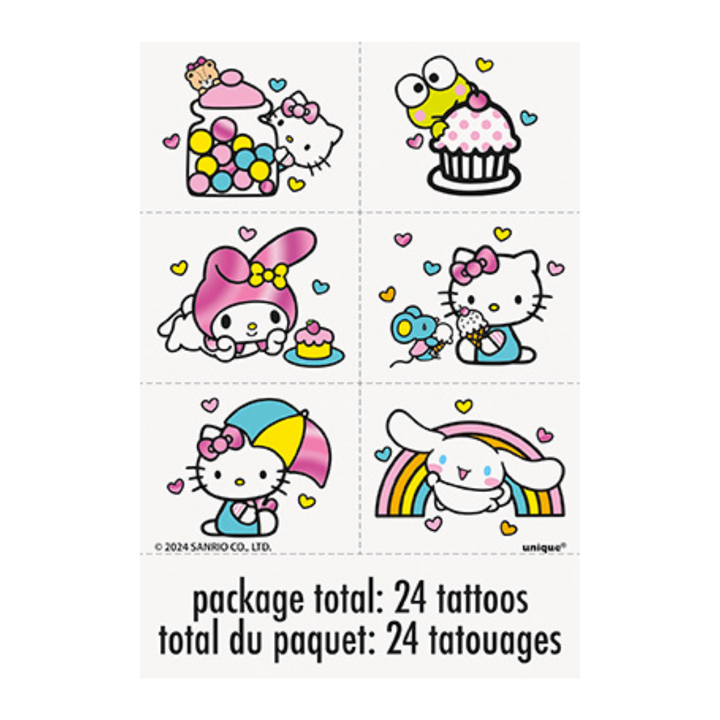 Hello Kitty Tattoo Sheets/Favors with Foil (24 Tattoos)