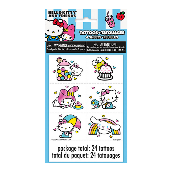 Hello Kitty Tattoo Sheets/Favors with Foil (24 Tattoos)