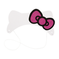 White and pink cat ear mask with glitter bow costume accessory for kids birthday from Parte Haus party supply store in Bethesda MD.