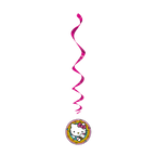 Pink spiral Hello Kitty hanging swirl decoration for birthday from Parte Haus party supply store in Bethesda MD.