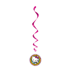 Pink Hello Kitty hanging swirl decoration for kids birthday from Parte Haus party supply store in Bethesda Maryland