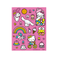 Pink Hello Kitty sticker sheet with rainbows desserts and cute characters birthday theme from Parte Haus party supply store in Bethesda MD