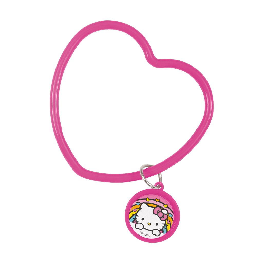 Pink heart bracelet with cartoon cat charm birthday theme from Parte Haus party supply store in Bethesda MD