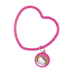 Pink heart bracelet with cartoon cat charm birthday theme from Parte Haus party supply store in Bethesda MD