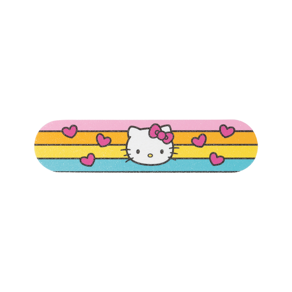 Rainbow Hello Kitty nail file with pink hearts birthday theme from Parte Haus party supply store in Bethesda MD