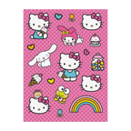 Pink Hello Kitty sticker sheet with ice cream and rainbow birthday theme from Parte Haus party supply store in Bethesda MD.