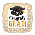 Gold and black graduation balloon with cap and stars graduation theme from Parte Haus party supply store in Bethesda MD