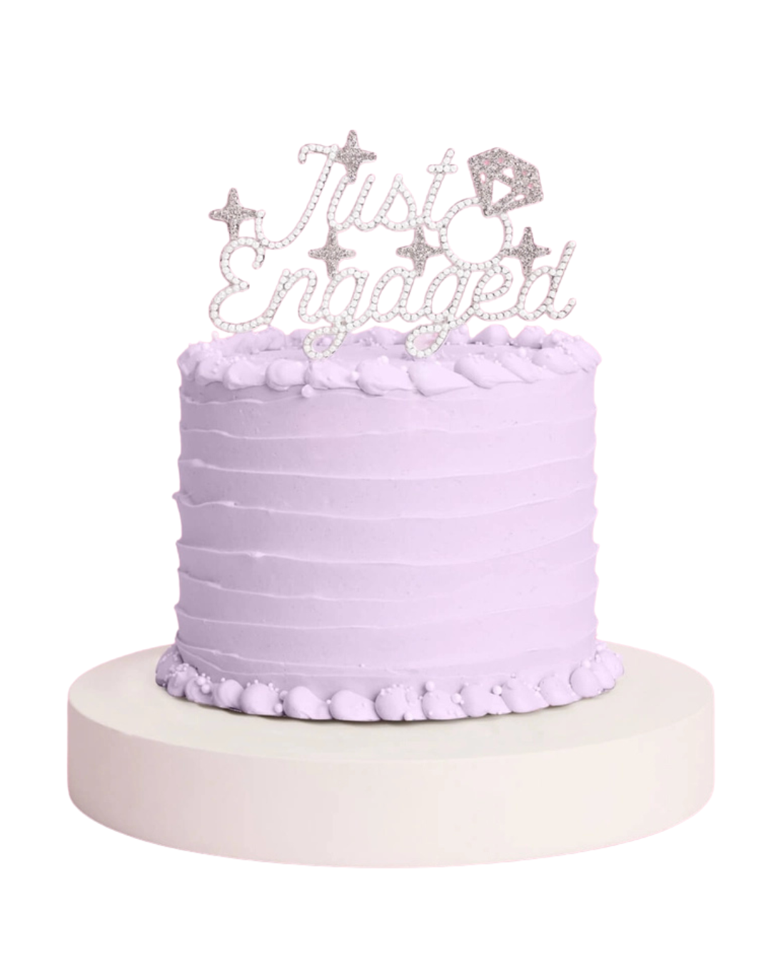 Pearl Crystal "Just Engaged" Cake Topper