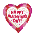 Red Pink Wrapped in Hearts Valentine’s Day Foil Balloon, 18in