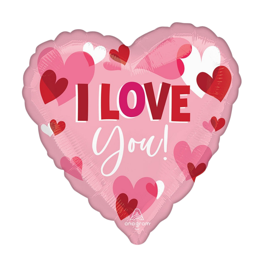 Pink "I Love You" Valentine’s Day Heart Foil Balloon, 28in