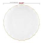 White and gold scalloped plate elegant dinnerware for celebrations from Parte Haus party supply store in Bethesda MD