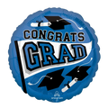 Blue graduation balloon with caps and diplomas for graduation from Parte Haus party supply store in Bethesda MD