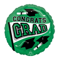 Green graduation balloon with diploma and cap for graduation from Parte Haus party supply store in Bethesda Maryland