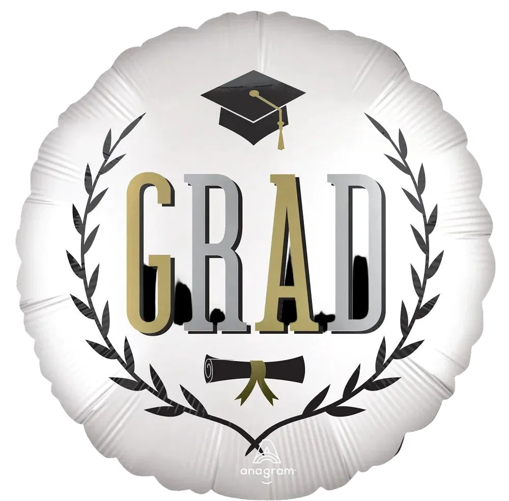 Satin Graduation Infused Caps Off Foil Balloon, 18in