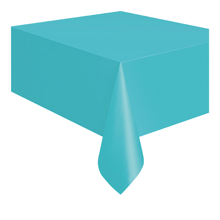 Terrific Teal Plastic Table Cover