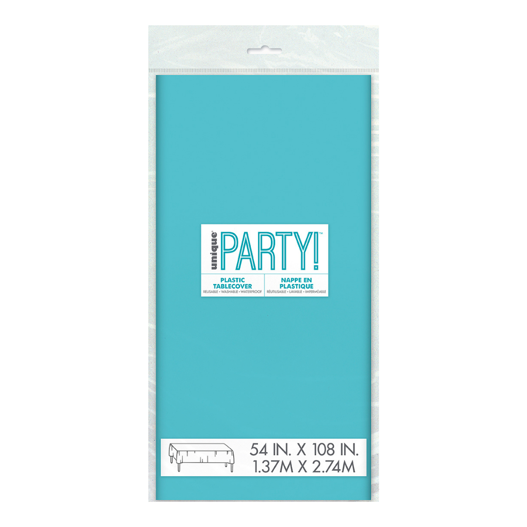 Terrific Teal Plastic Table Cover