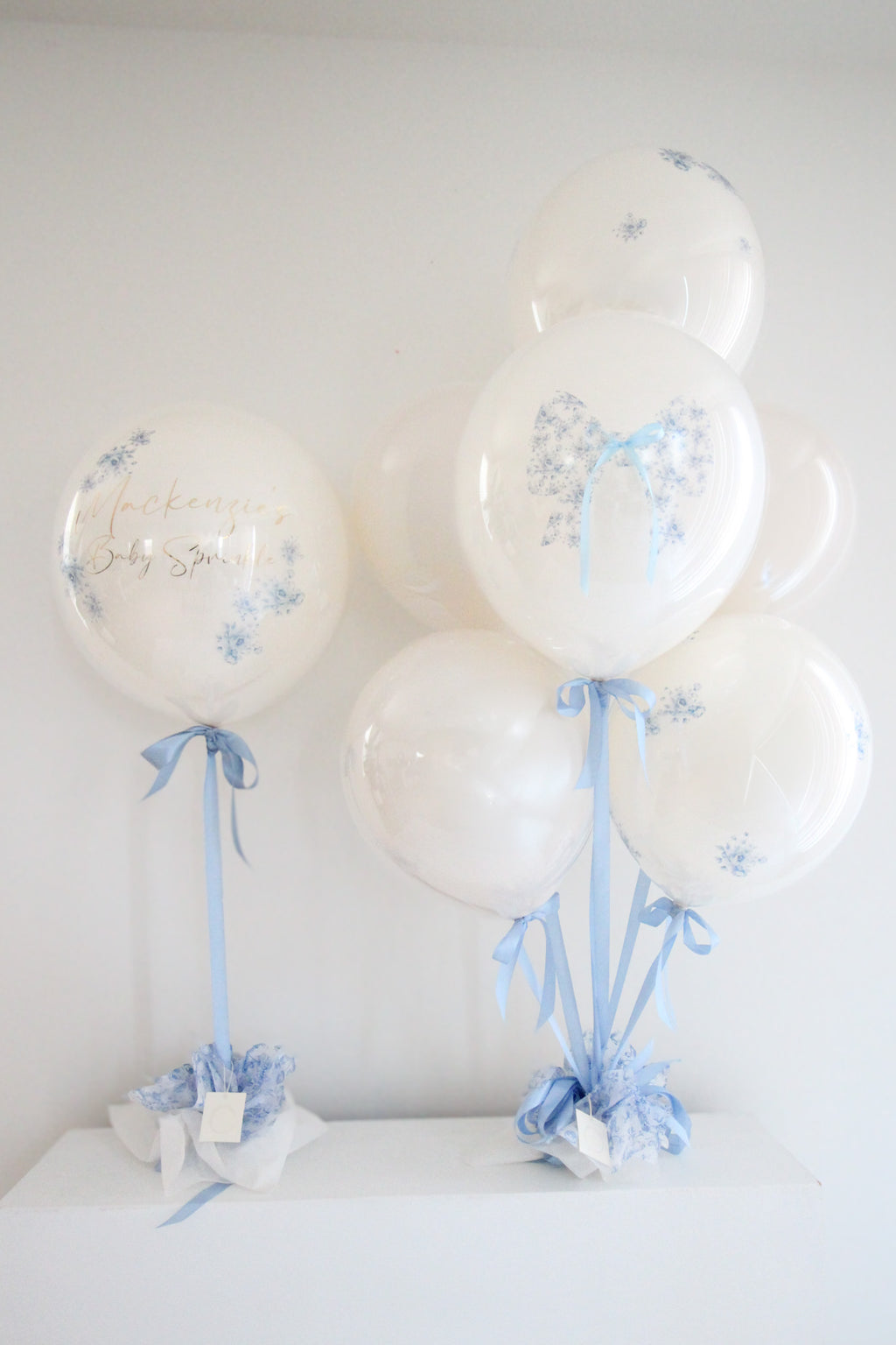 Elegant Elegant Fleur De Bleu Personalized Balloons