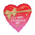 Red and Pink Ombre Satin Better with Bows Valentine Foil Balloon, 18in