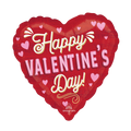 Red Retro Valentine Foil Balloon, 18in