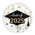 Gold and black graduation balloon with Class of 2025 text graduation theme from Parte Haus party supply store in Bethesda MD