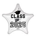 Silver star balloon with Class of 2025 and graduation cap for graduation from Parte Haus party supply store in Bethesda Maryland