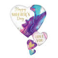 Purple teal gold heart balloon with Happy Mother's Day text Mother's Day from Parte Haus party supply store in Bethesda Maryland