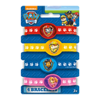 Red yellow blue and pink Paw Patrol character bracelets kids birthday theme from Parte Haus party supply store in Bethesda MD