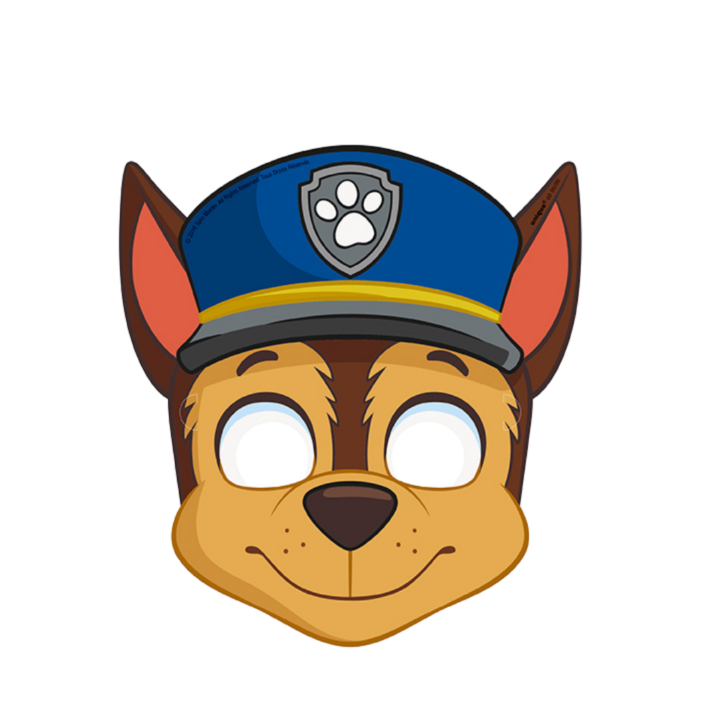 brown blue Paw Patrol character mask for kids birthday from Parte Haus party supply store in Bethesda Maryland