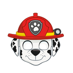 Red firefighter puppy mask for kids birthday from Parte Haus party supply store in Bethesda Maryland