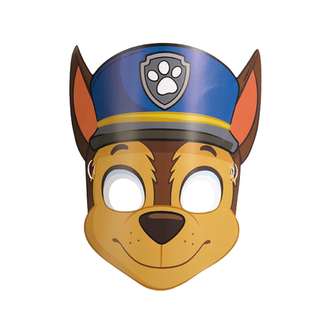 Blue and brown dog face mask cartoon style for kids birthday from Parte Haus party supply store in Bethesda MD