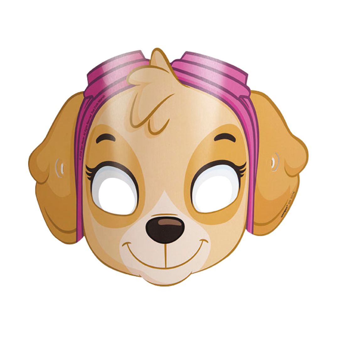 Brown and pink dog character mask for kids birthday from Parte Haus party supply store in Bethesda Maryland