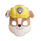 Yellow brown dog face mask with construction helmet cartoon for kids birthday from Parte Haus party supply store in Bethesda MD