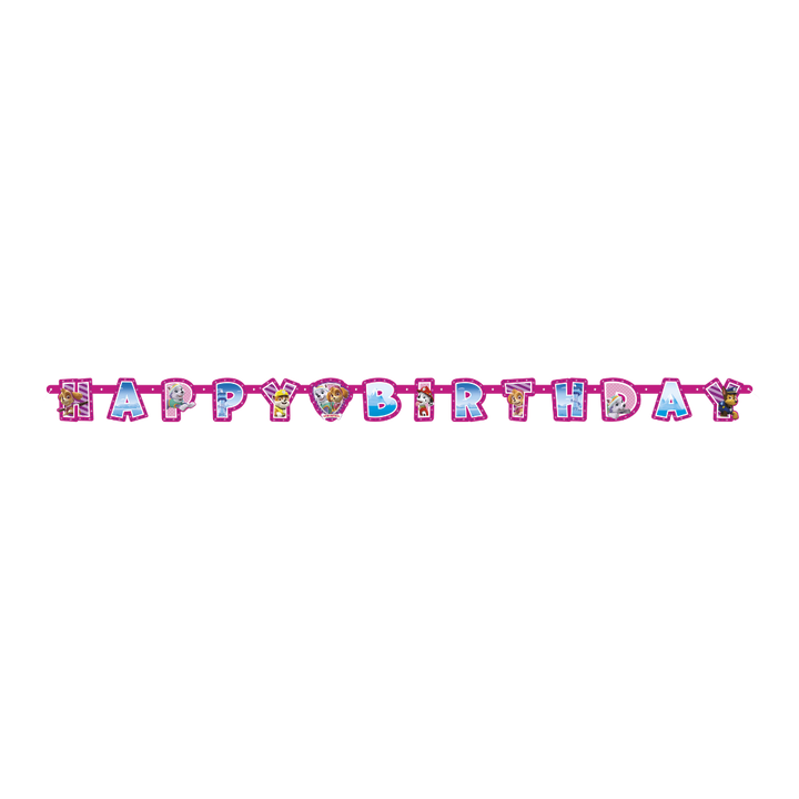 Pink Paw Patrol Girl "Happy Birthday" Jointed Banner