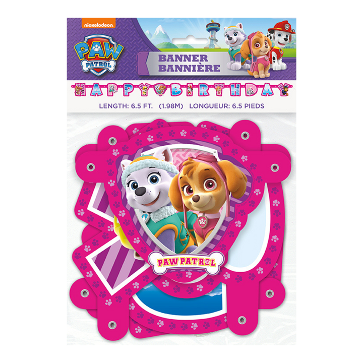 Pink Paw Patrol Girl "Happy Birthday" Jointed Banner