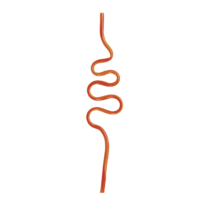 Assorted Colors Squiggle Plastic Straws - 12 pk