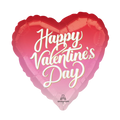 Red and Pink Ombre Dreamy Heart Hues Valentine Foil Balloon, 18in