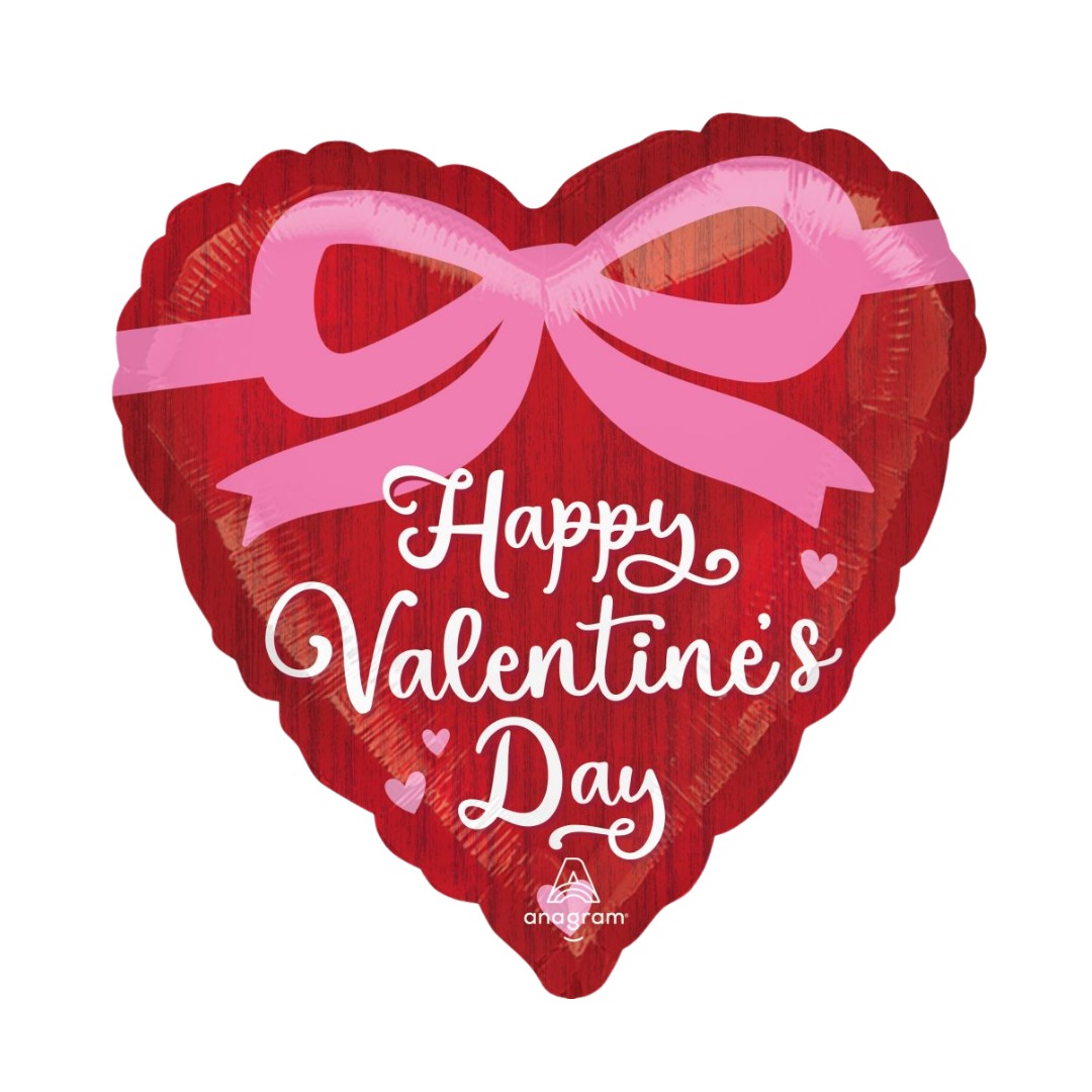 Red Coquette Bows Valentine Foil Balloon, 18in