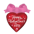 Red Coquette with Pink Bows Valentine SuperShape Foil Balloon, 28in