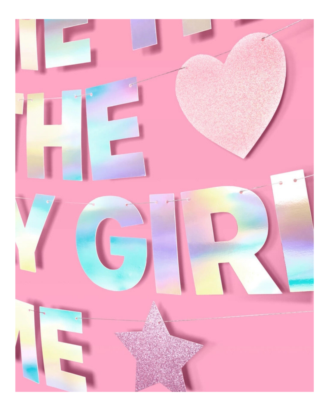 Iridescent "It's Me Hi I'm The Birthday Girl it's Me" Foil Banner