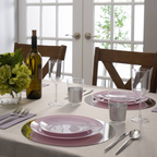 Lavender Silver Rimmed Reusable Plates - 2 Sizes