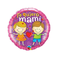 Pink and purple round balloon with kids holding a heart for Mother's Day from Parte Haus party supply store in Bethesda MD.