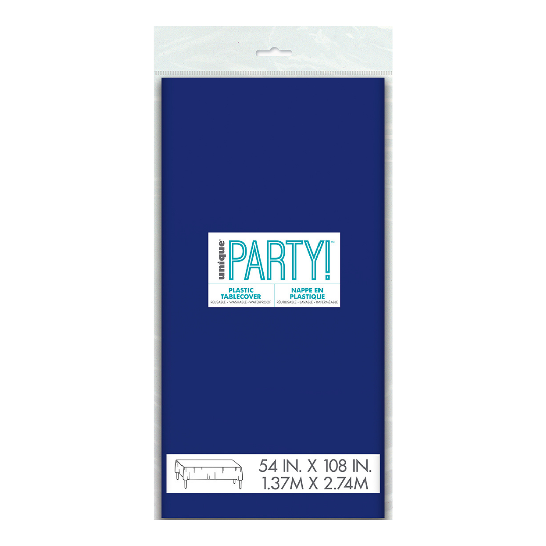 Navy Blue Plastic Table Cover