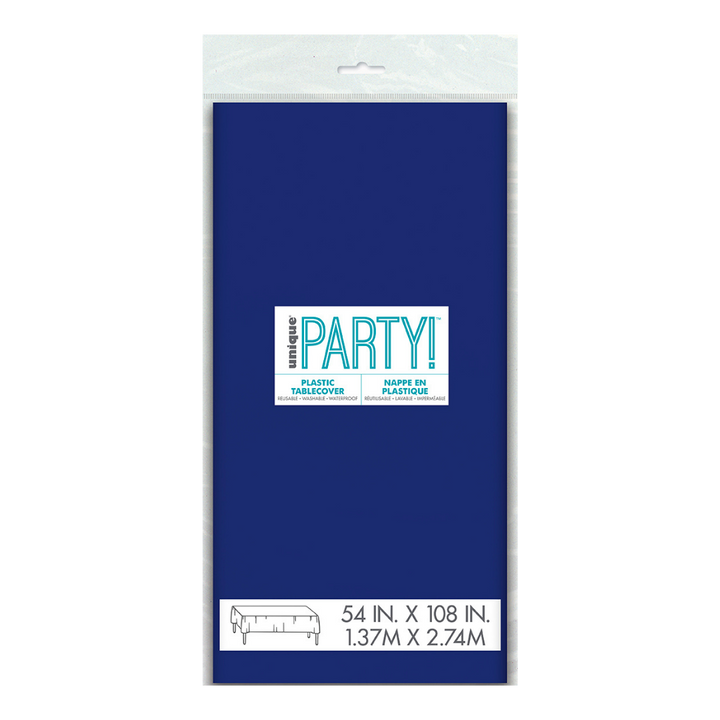 Navy Blue Plastic Table Cover