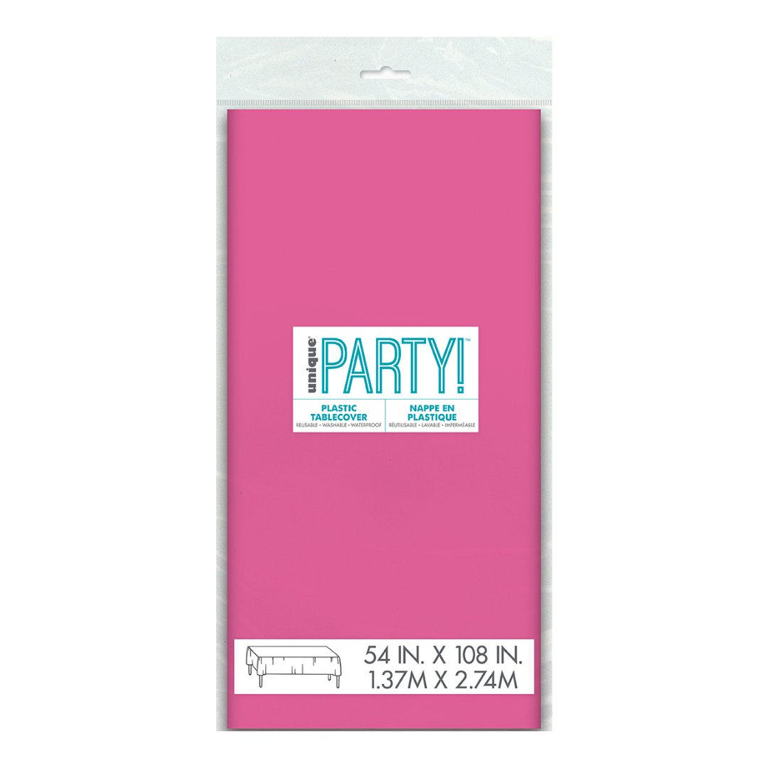 Hot Pink Plastic Table Cover