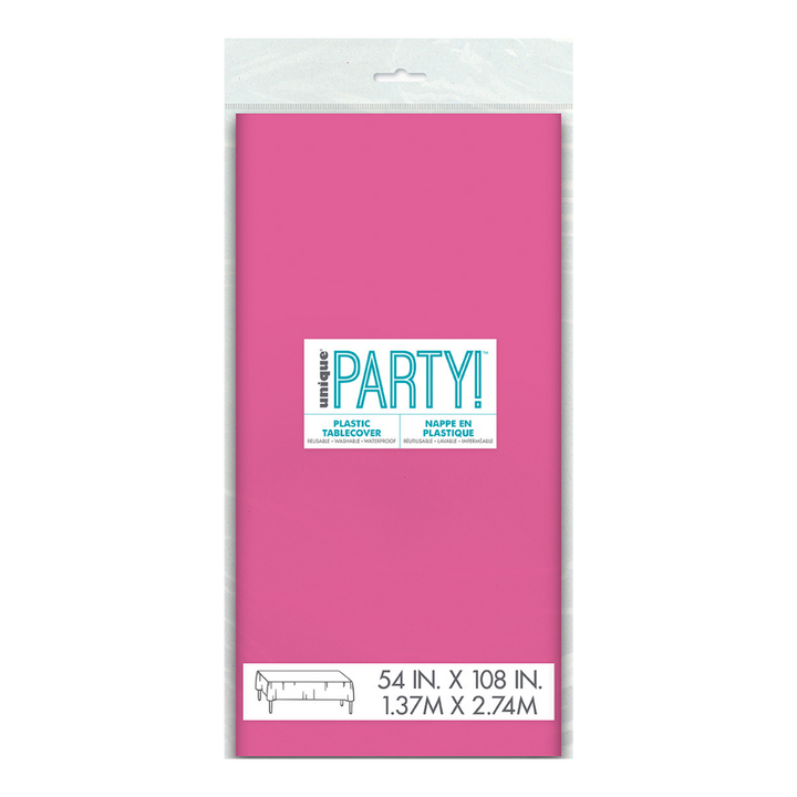 Hot Pink Plastic Table Cover